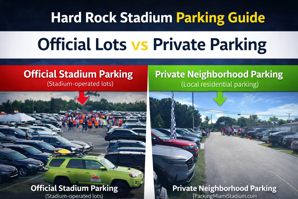 Official vs. Private Parking at Hard Rock Stadium